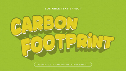 Green and yellow carbon footprint 3d editable text effect - font style
