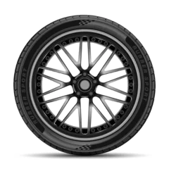Fotobehang Car tire radial wheel metal alloy on isolated background vector © patthana