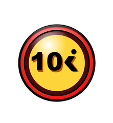 Vector illustration of a 10k resolution button