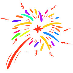 Fireworks colorful splashes 