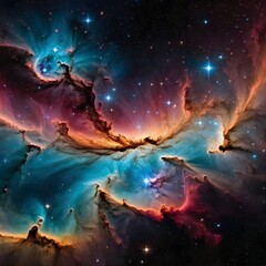Obraz na płótnie Canvas Colorful space galaxy cloud nebula. Stary night cosmos. Universe science astronomy