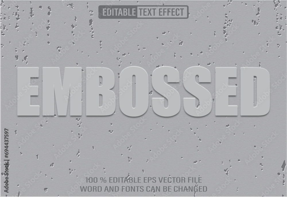 Poster editable 3d text style effect - embossed text effect template