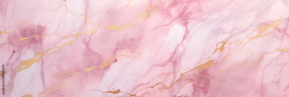 Canvas Prints Delicate Pink Marble Texture, Light Pink Marble Surface with Gold Veins for Your Design.
