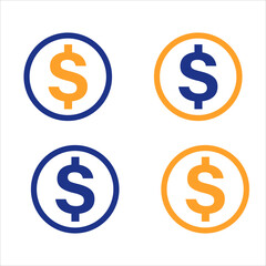 dollar sign icon set