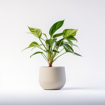 3d of philodendron plant in pot. idea plant for garden. isolated on white background.
