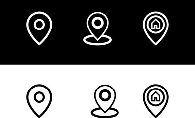 Map icons or location icons. GPS and Navigation. Vector illustration.