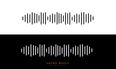 Sound wave icon black and white color vector file.