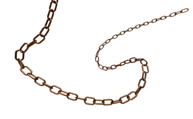 Foto op Plexiglas rusty old linked chain on transparent background © Layerform