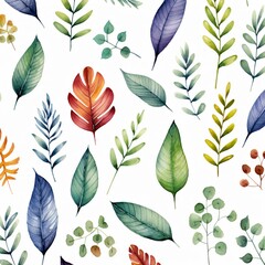 Fototapeta premium watercolor leaf pattern