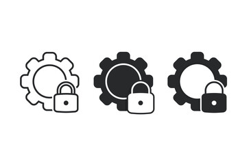 Gear lock icon. Illustration vector