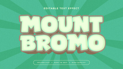 Green and brown mount bromo 3d editable text effect - font style