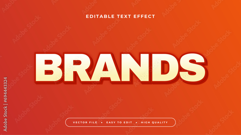 Aufkleber red and gold brands 3d editable text effect - font style