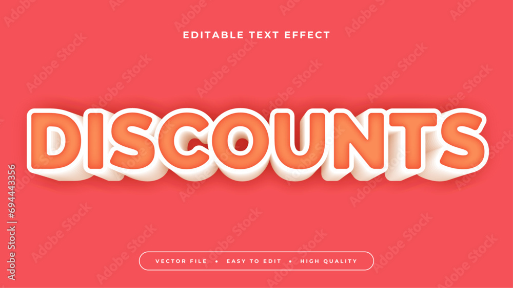 Poster pink white and orange discount 3d editable text effect - font style