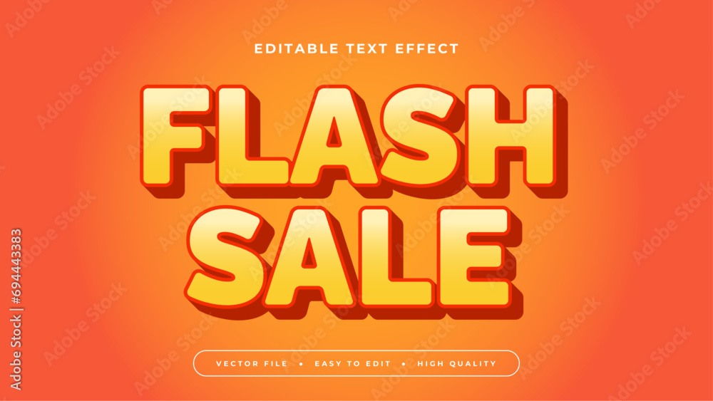Poster orange and yellow flashsale 3d editable text effect - font style