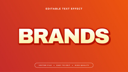 Red and gold brands 3d editable text effect - font style
