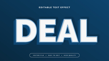Blue and white deal 3d editable text effect - font style