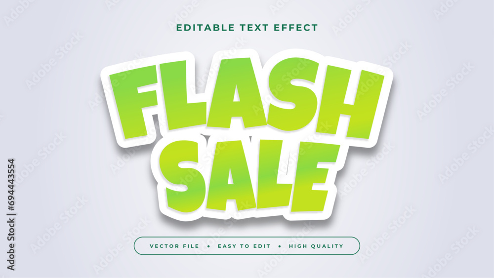 Poster green and white flashsale 3d editable text effect - font style