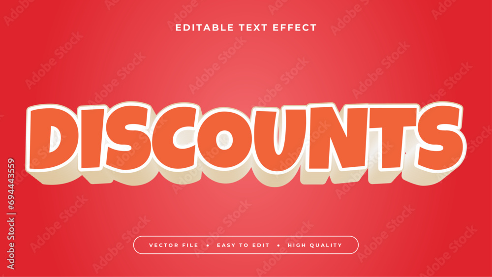 Poster pink orange and white discount 3d editable text effect - font style