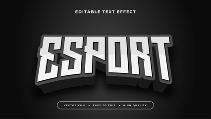White and black esport 3d editable text effect - font style © SyahCreation
