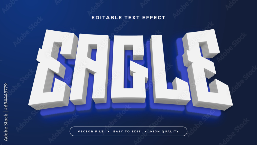Poster blue and white eagle 3d editable text effect - font style