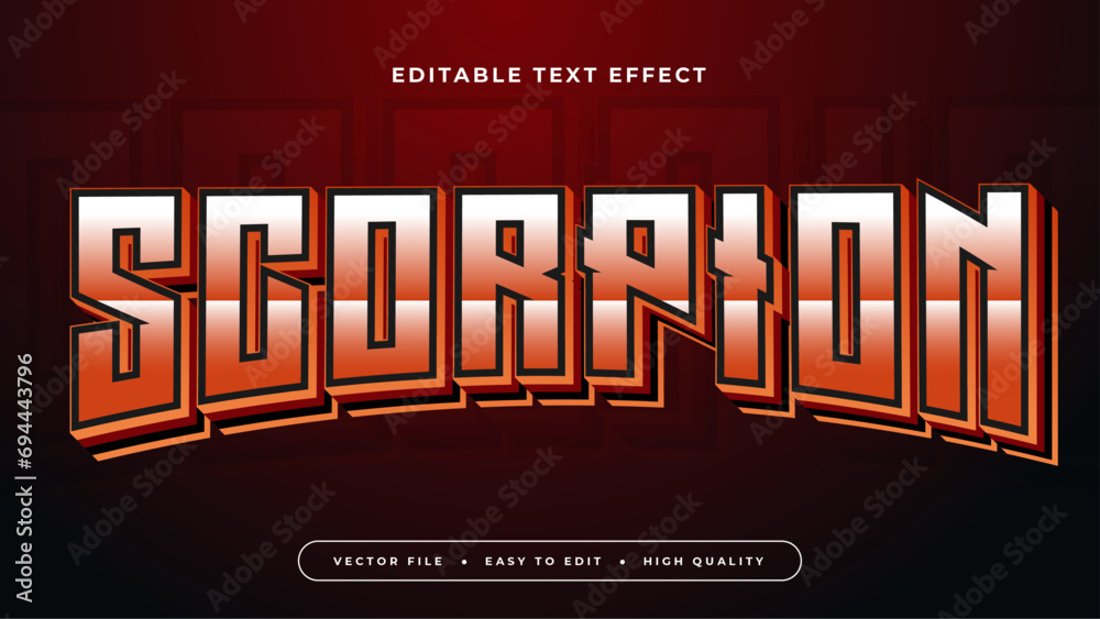Poster Black and red scorpion 3d editable text effect - font style