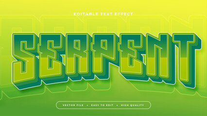 Green serpent 3d editable text effect - font style