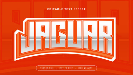 Red orange and white jaguar 3d editable text effect - font style © SyahCreation