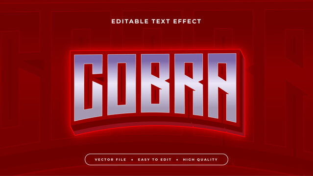 Red and purple violet cobra 3d editable text effect - font style
