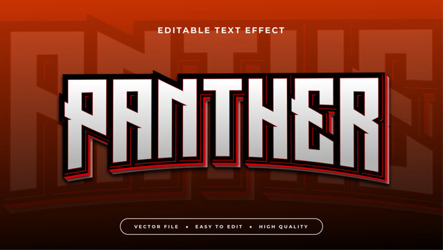 Red black and white panther 3d editable text effect - font style
