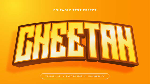 Yellow brown and orange cheetah 3d editable text effect - font style
