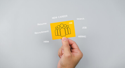 New career HR Recruitment or HRM resources interview global job search to register resume online internet finding selective hiring icon,one of employee leading in recruiting opportunities