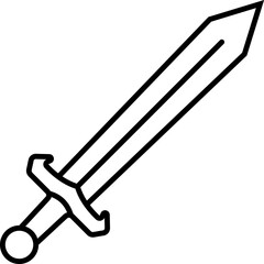 Sword icon design in linear style. Vector.