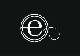 E Letter Initial Logo Design, Vector Template
