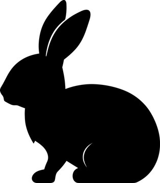 rabit silhouettes on white background. Vector illustration. isolated rabit. AI generated illustration.