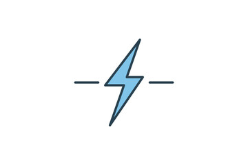 electricity icon. icon related with energy and technological development . flat line icon style. Simple vector design editable