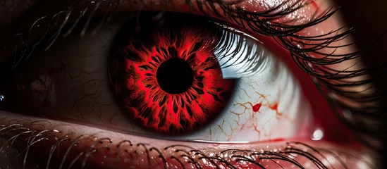 Fototapeten Severe red eye due to blepharitis and conjunctivitis. © AkuAku