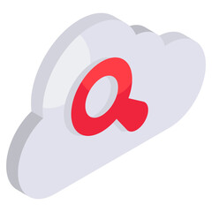 Creative design icon of search cloud