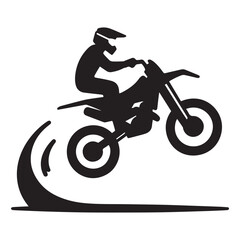 Vector Illustration of a motorbike silhouette with motion lines