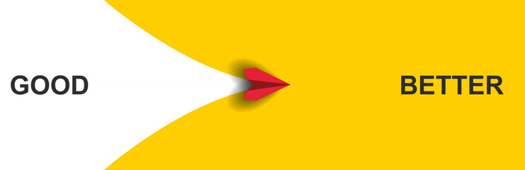 Red plane with good or better flying option. The concept of decision making, the idea of ​​being unsure, the curiosity to think about the solution to the problem.