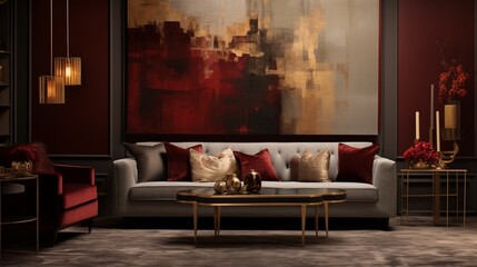 the richness of golden, gray, and maroon tones, each shade meticulously layered to create a mesmerizing background, symbolizing depth and complexity, capturing the essence of refined elegance.