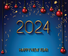 2024 Happy New Year background for your seasonal invitations, festive posters, greetings cards.