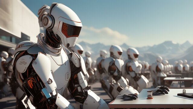 cinematic ai robot workforce wallpaper