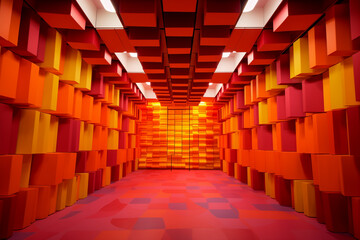 Chambre anéchoïque colorée en rouge