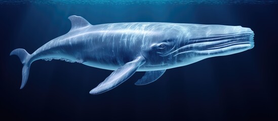 Clear water showcases a sperm whale beneath the surface. - obrazy, fototapety, plakaty