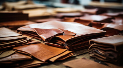 Traditional methods in the leather-making industry.