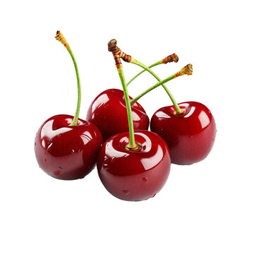Generative AI image of Cherries food on transparent background