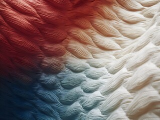Knitted wool, warm and cozy white texture with colorful gradient background. soft and fuzzy fabric patterned surface, hygge lifestyle