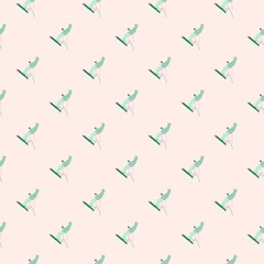 Seamless pattern of skier.