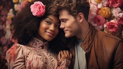 Portrait of young multiracial couple - Powered by Adobe
