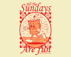 Coffee drink vector illustration With slogan artwork, retro and trendy graphic design for fashion wear, street wear, clothing line, apparel and urban style t shirt design, hoodies, etc